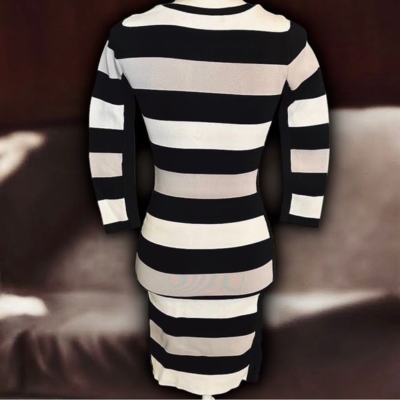 BCBG Max Azria Black & White Striped ‘Kendall’ Bandage Mini Dress Size XS - Picture 9 of 14